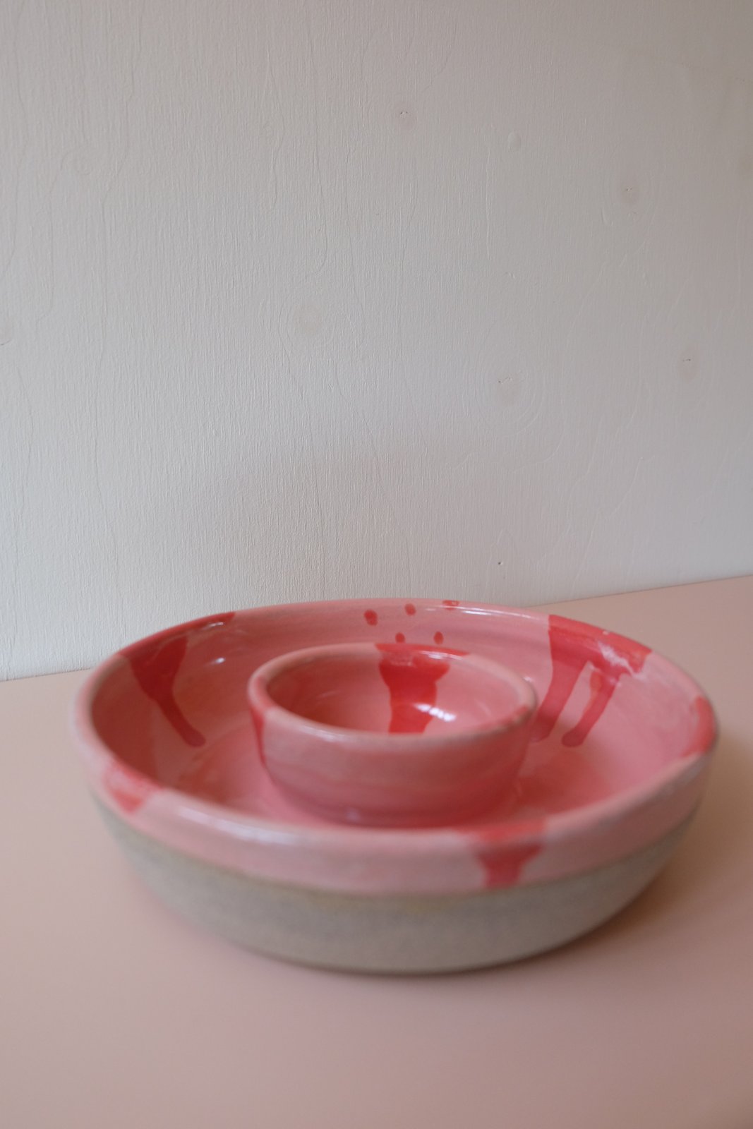 Chip & dip schaal small - Roze splash