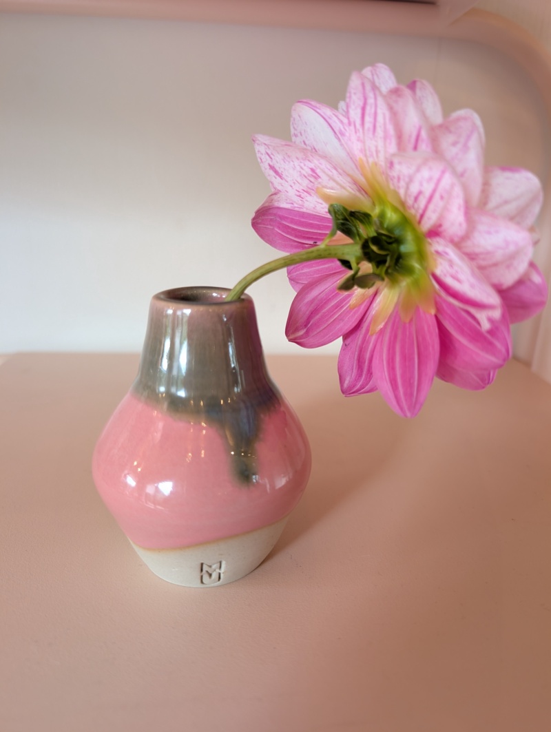 Vaas xs - roze met groen